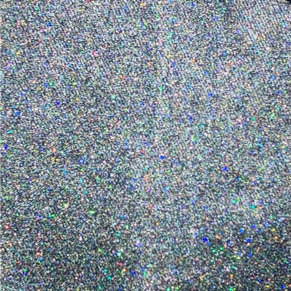 Collectif Black Glitter Leather Look Midi Polly Vegas Pencil Skirt UK 10 - Picture 3 of 9